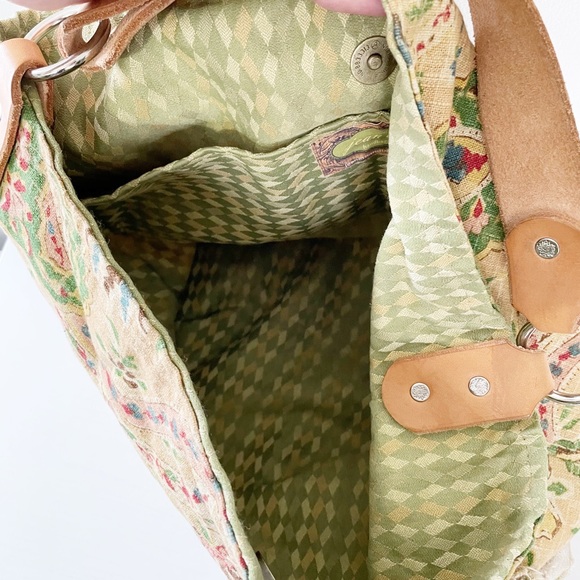 Jean Et tan floral fabric and leather hobo shoulder bag - Picture 6 of 10